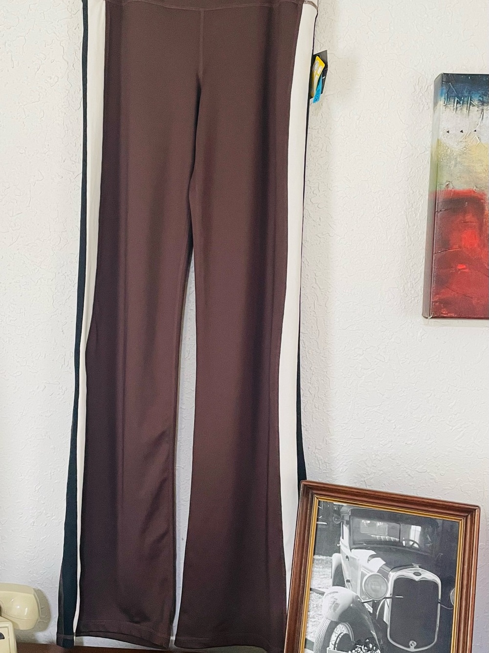 Pro Player Brown Flare Pants with White Side Stripe